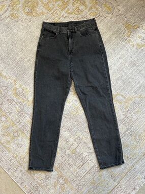 American Eagle Outfitters Black Washed Denim Mom Jeans